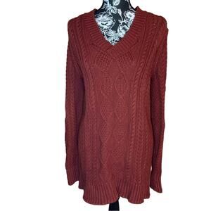 LL Bean Rustic Orange-Red Sweater